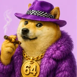 Doge 2048 — Party Doge, tile value 64
